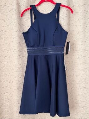 City Studio Navy Fit-and-Flare Halter Dress